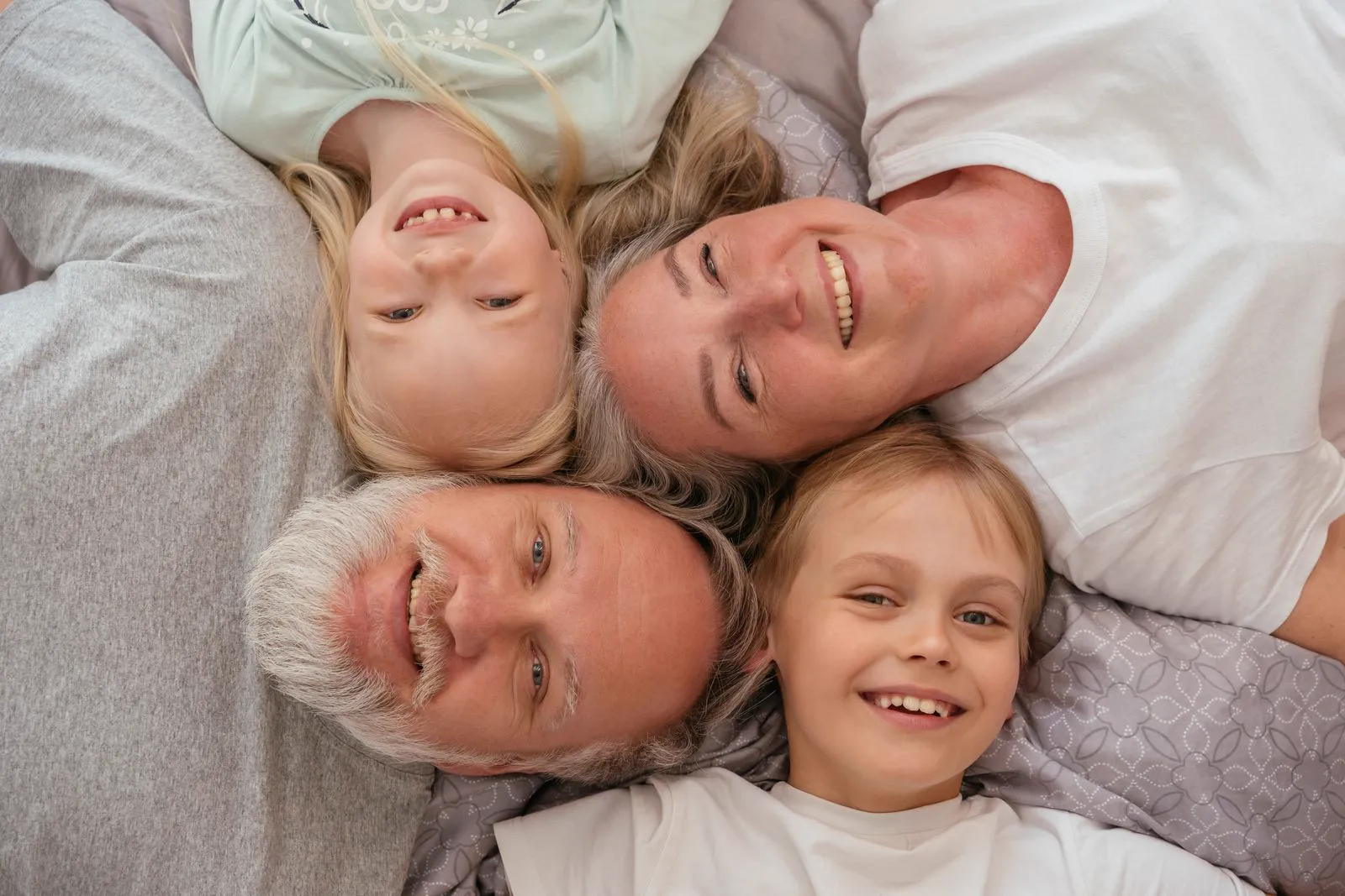 A happy family smiling together